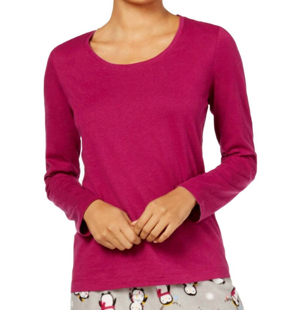 NEW JENNI BY JENNIFER MOORE women's long sleeves pajama top in penguin parade